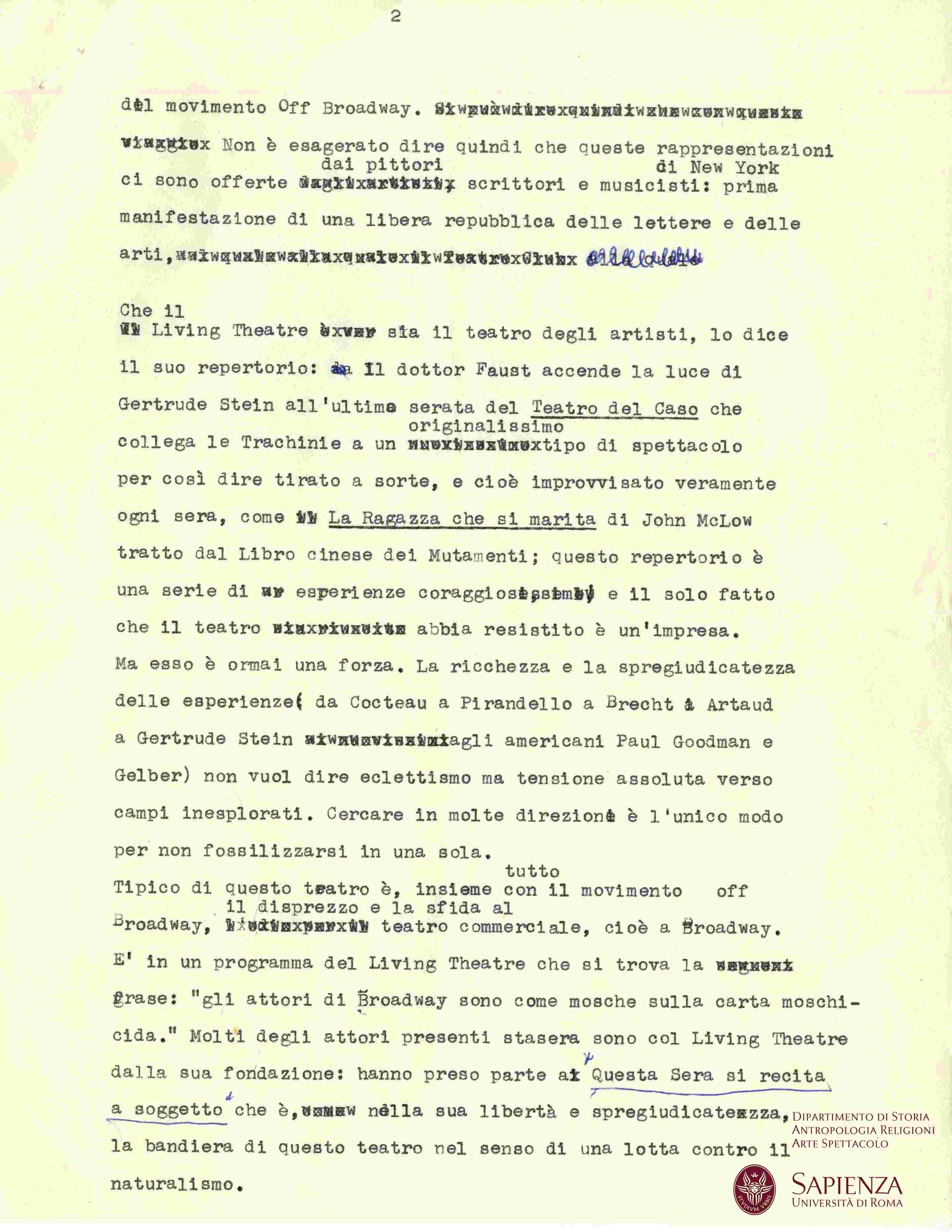 Inc. : "Living Theatre…"