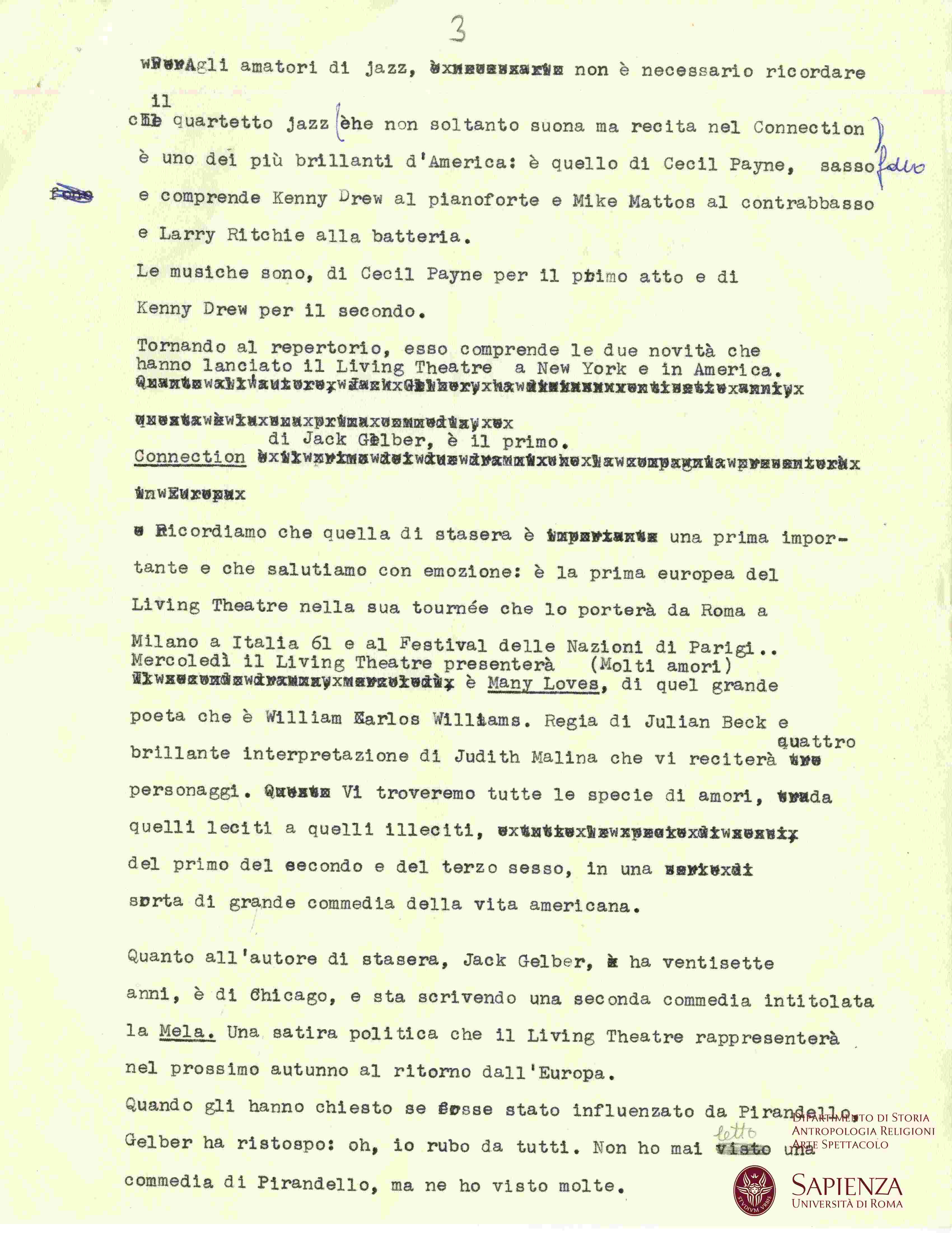 Inc. : "Living Theatre…"