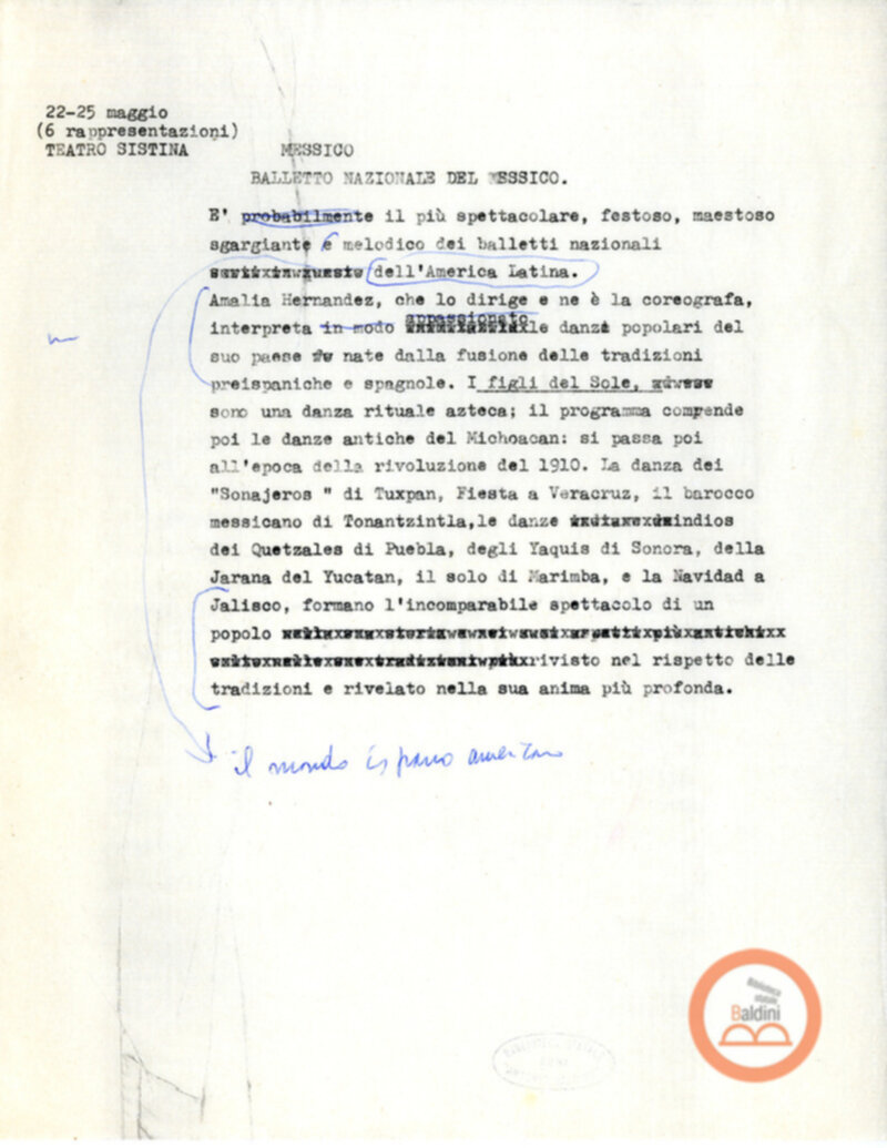 Balletto folkloristico messicano - dati tecnici