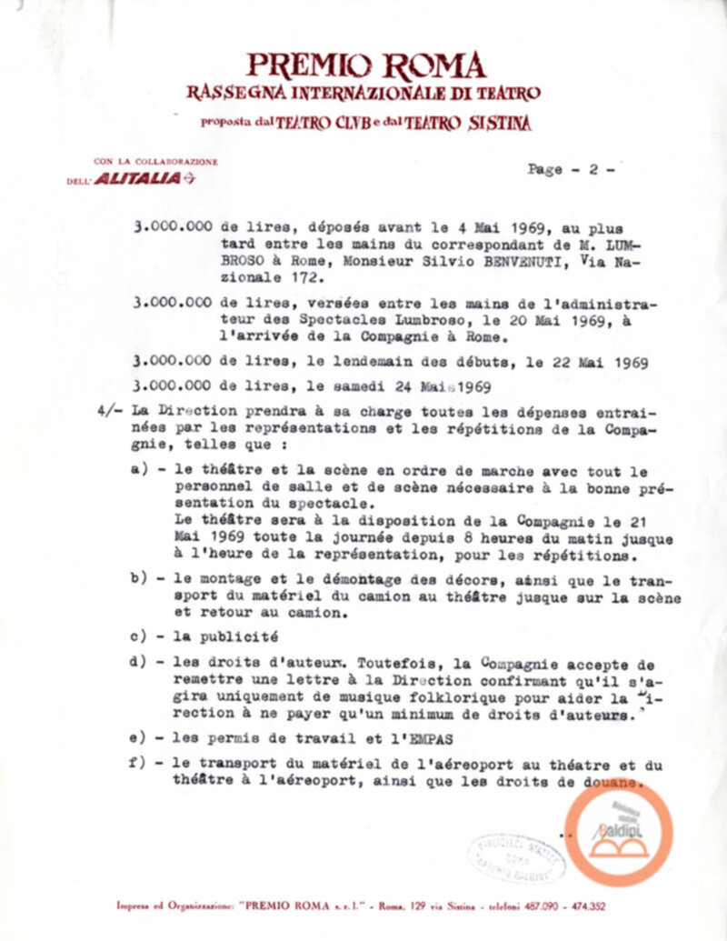 Balletto messicano - bozze contrattuali