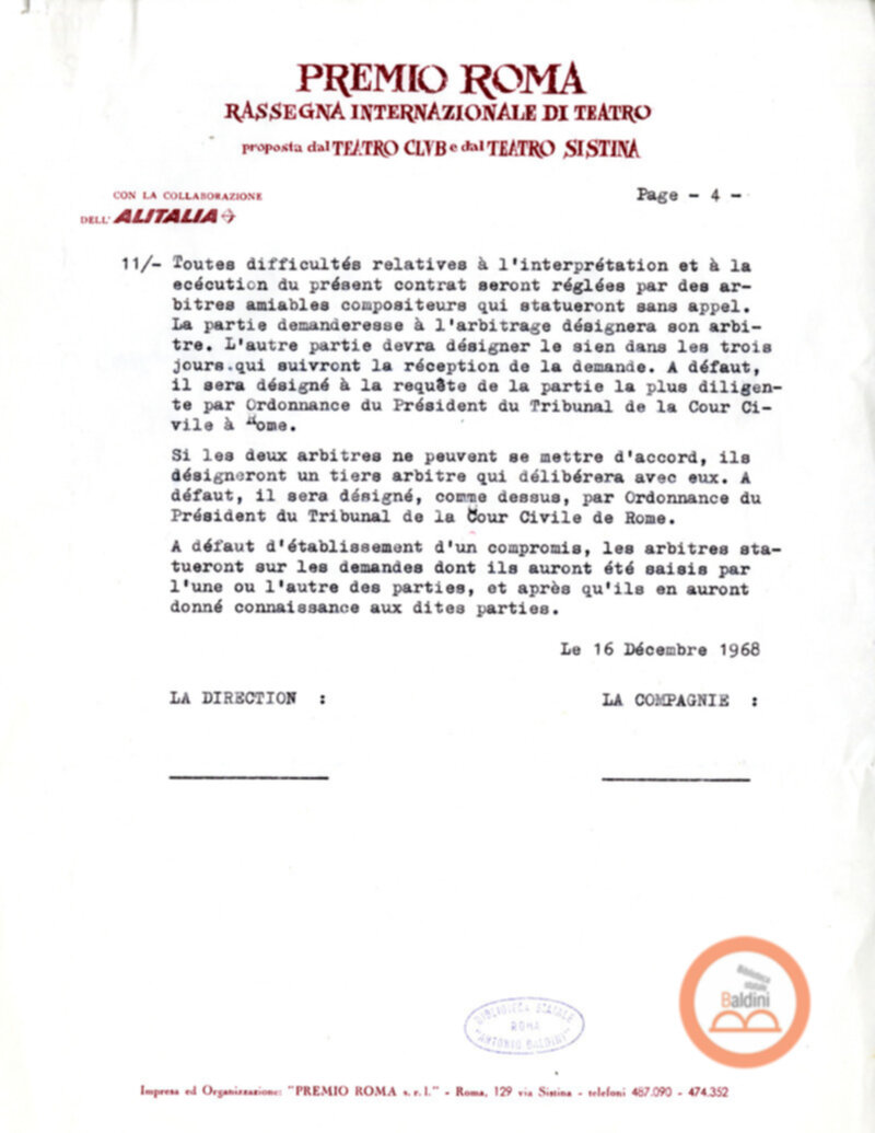 Balletto messicano - bozze contrattuali