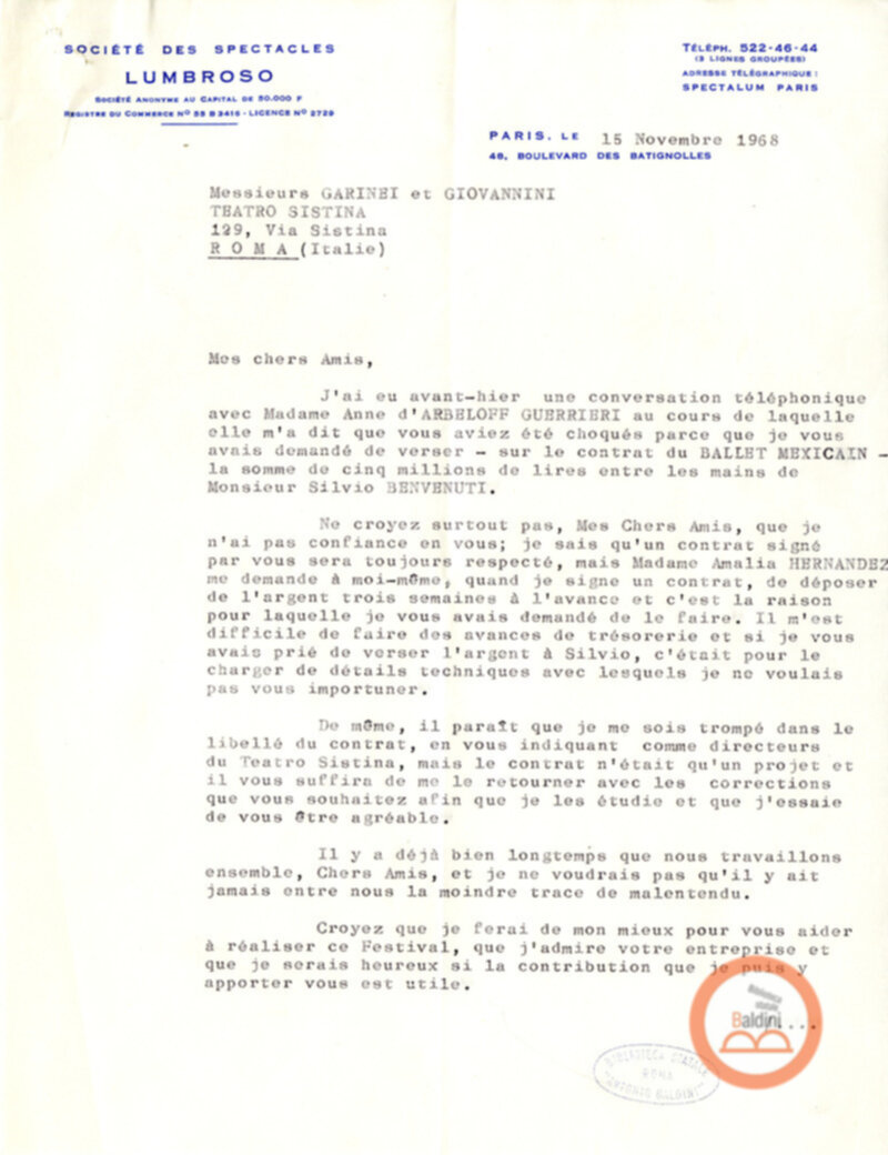 Balletto messicano - bozze contrattuali