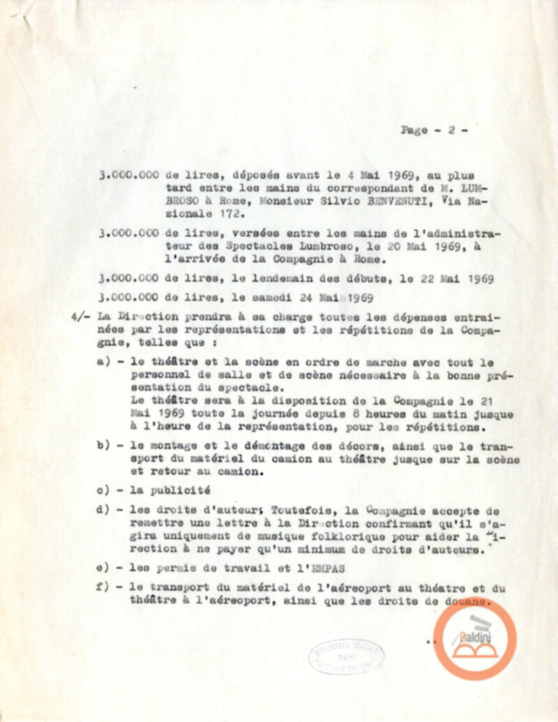 Balletto messicano - bozze contrattuali