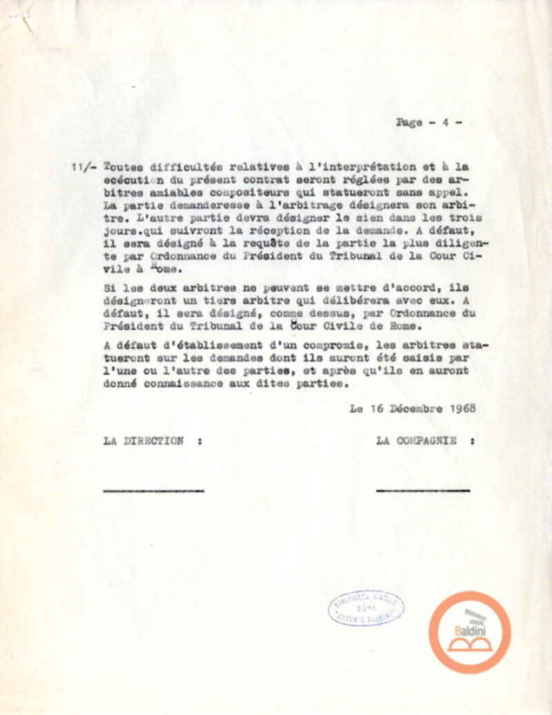 Balletto messicano - bozze contrattuali