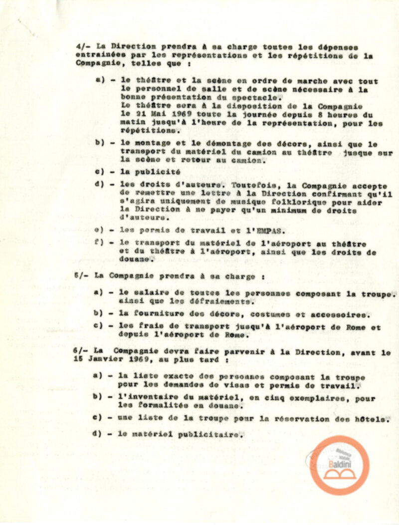 Balletto messicano - bozze contrattuali