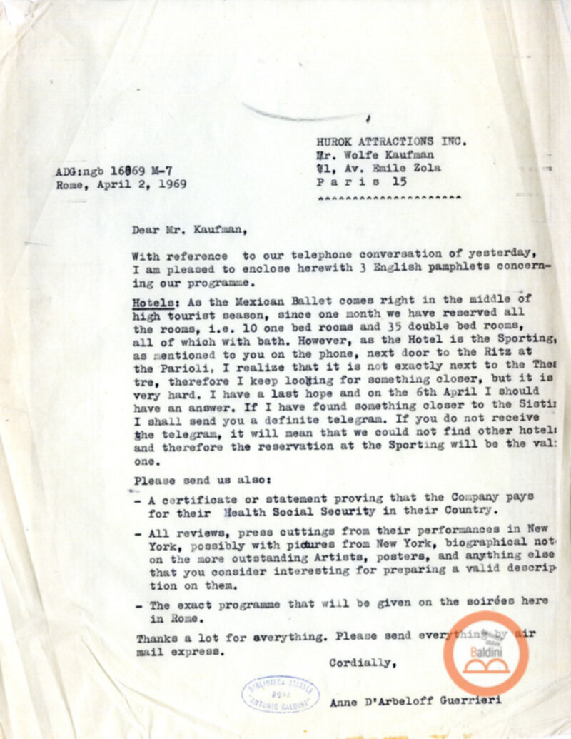 Balletto messicano - corrispondenza