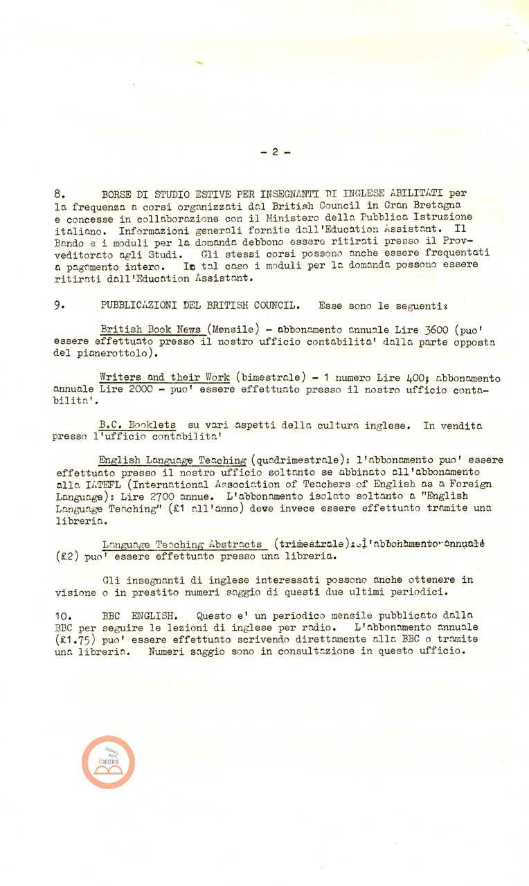 Premio Roma '70 - istituti inglesi e americani