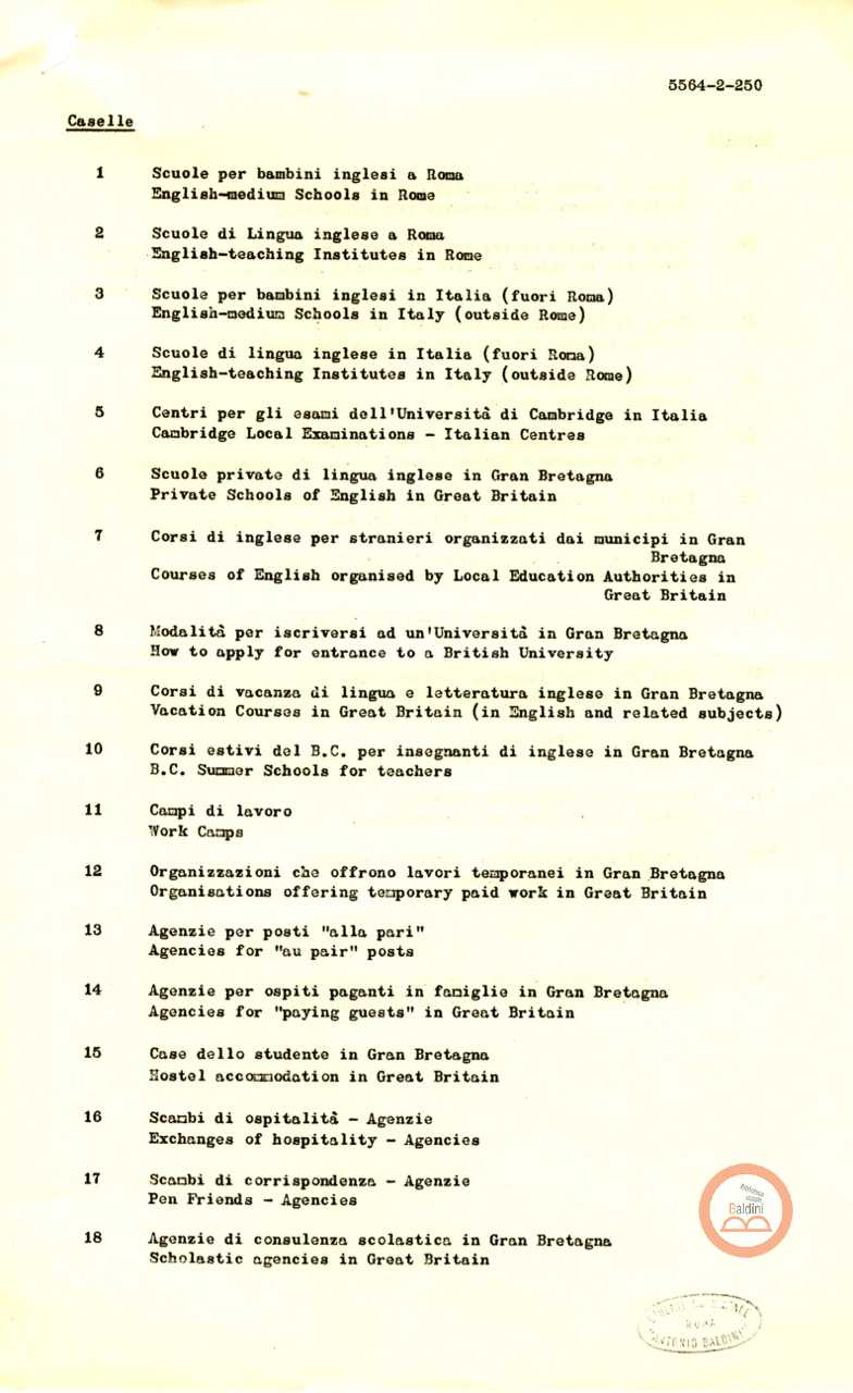 Premio Roma '70 - istituti inglesi e americani