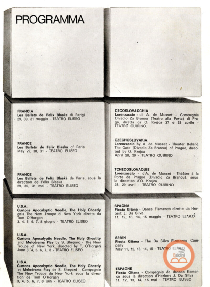 Premio Roma '70 - programma