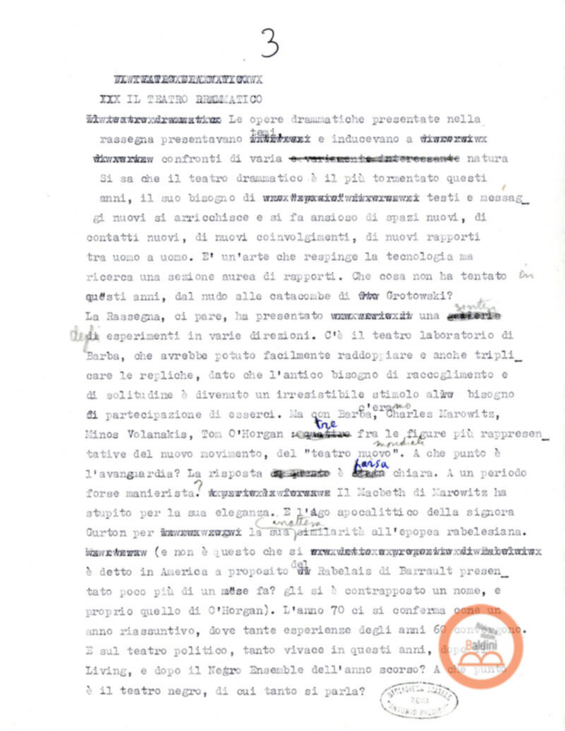 Un Bilancio del Premio Roma '70