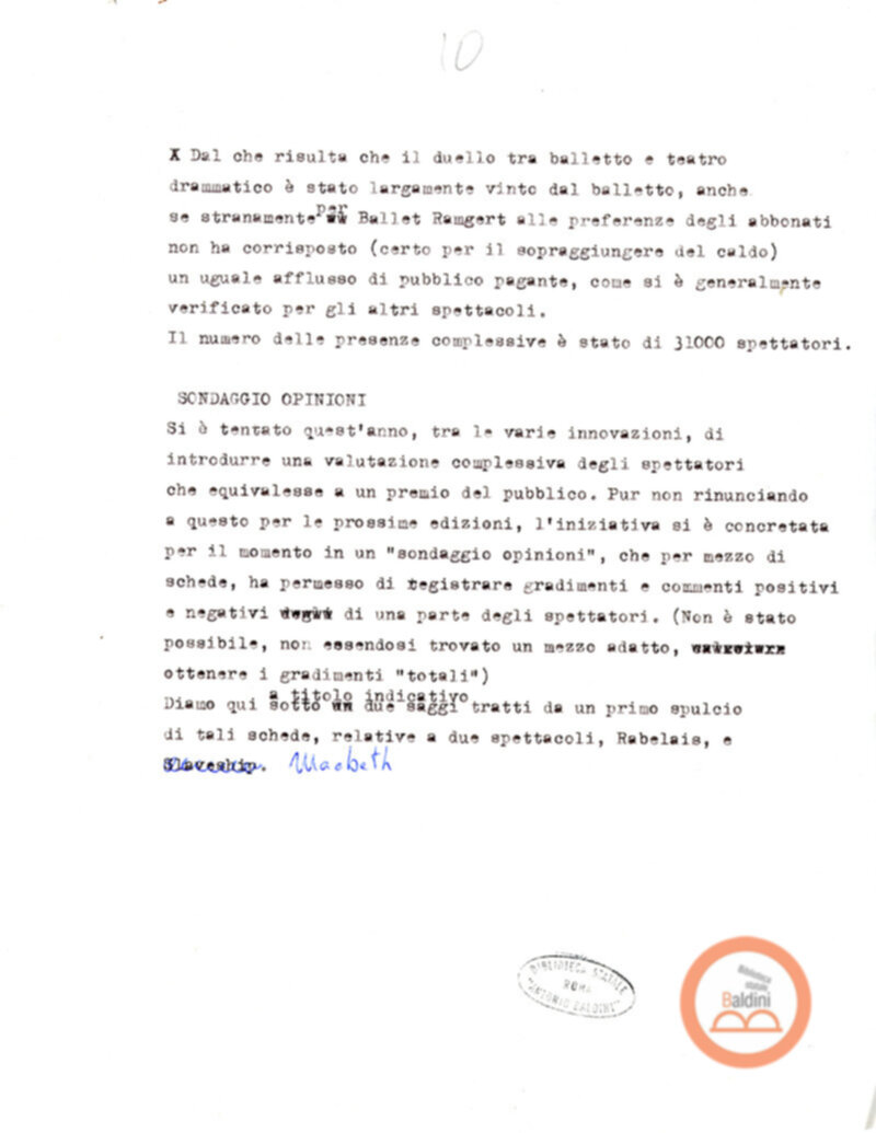 Un Bilancio del Premio Roma '70