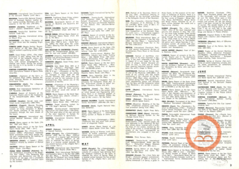 Premio Roma '70 - calendario eventi