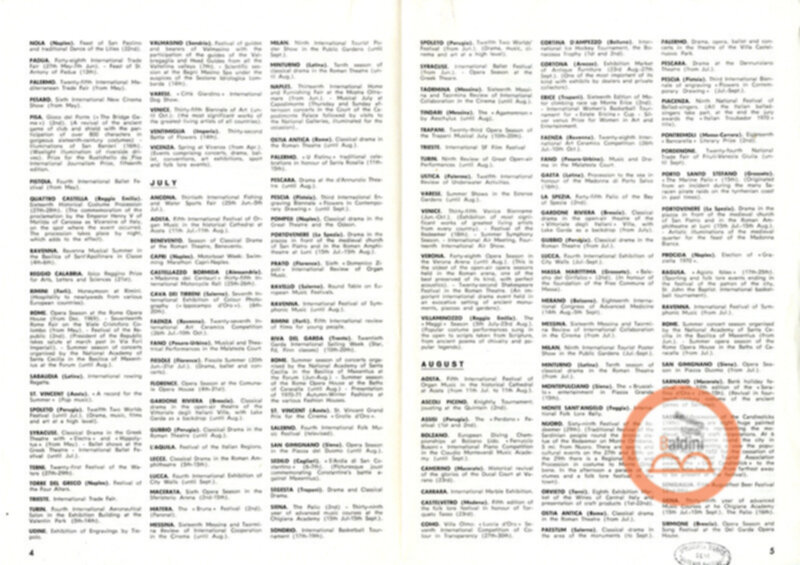 Premio Roma '70 - calendario eventi