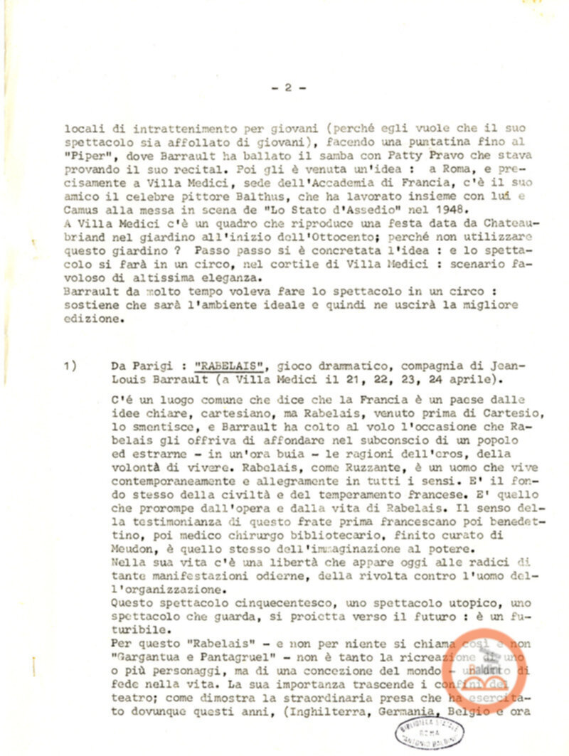 Premio Roma '70 - elenco spettacoli