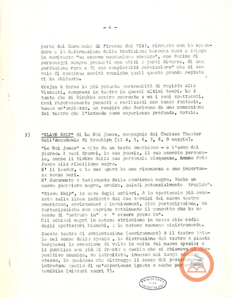 Premio Roma '70 - elenco spettacoli