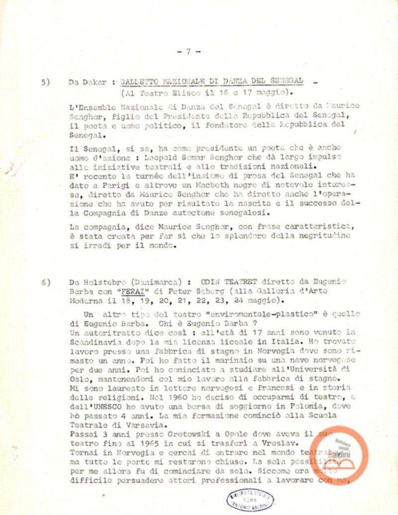 Premio Roma '70 - elenco spettacoli