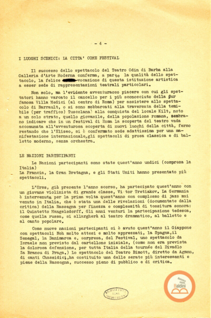 Un bilancio del Premio Roma '70