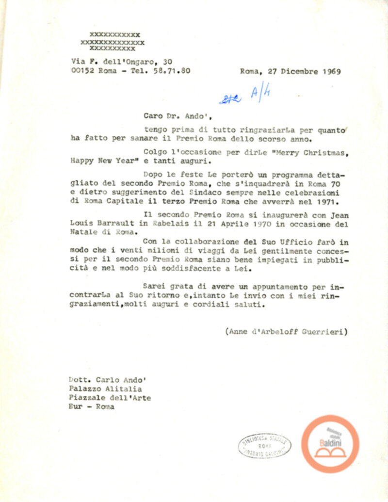 Premio Roma '70 - organizzazione viaggi