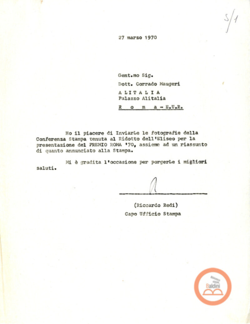 Premio Roma '70 - organizzazione viaggi