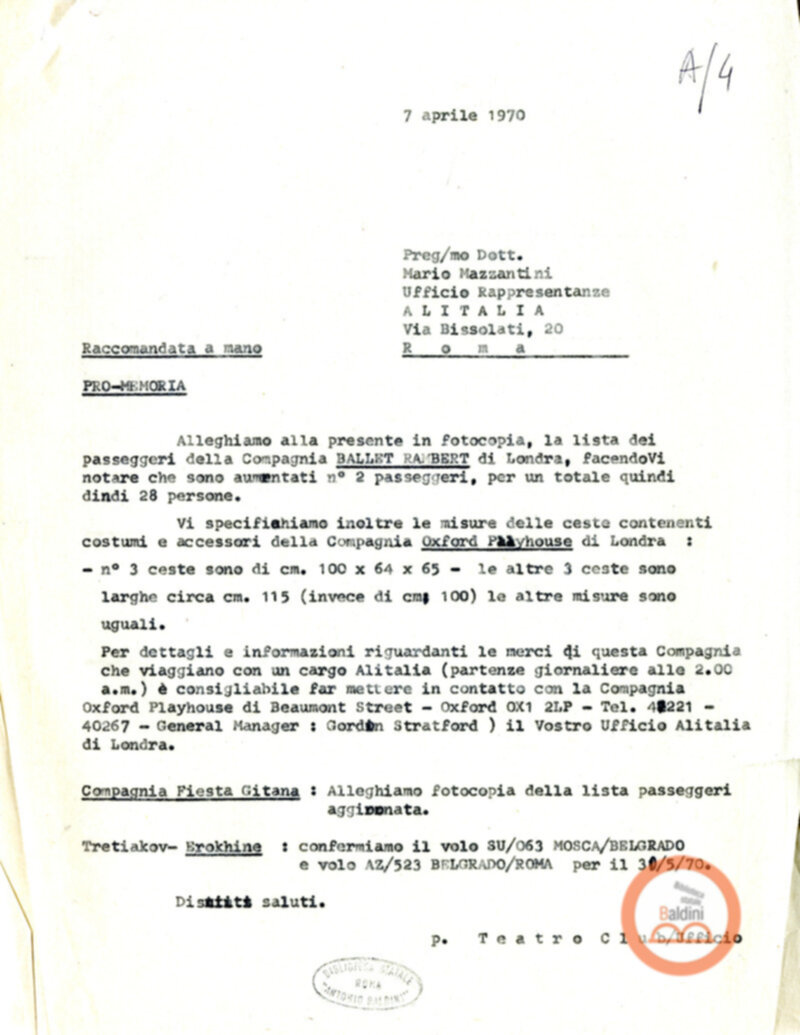 Premio Roma '70 - organizzazione viaggi