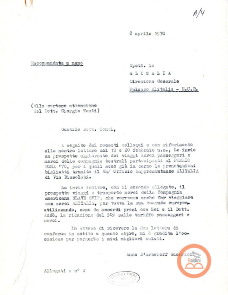 Premio Roma '70 - organizzazione viaggi