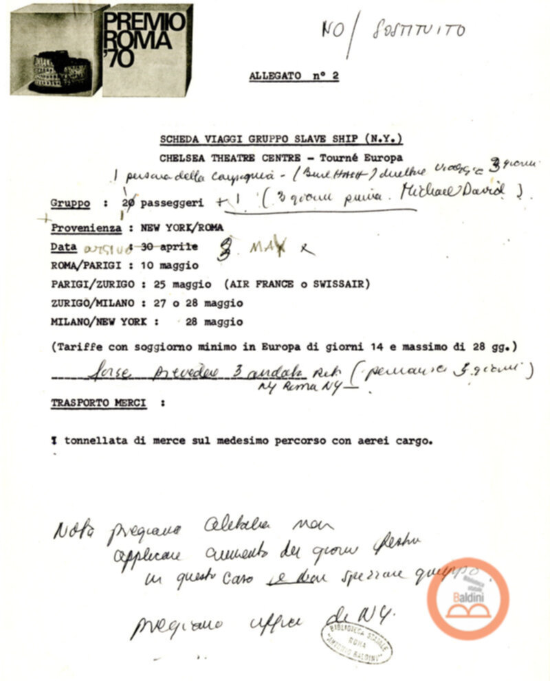 Premio Roma '70 - organizzazione viaggi