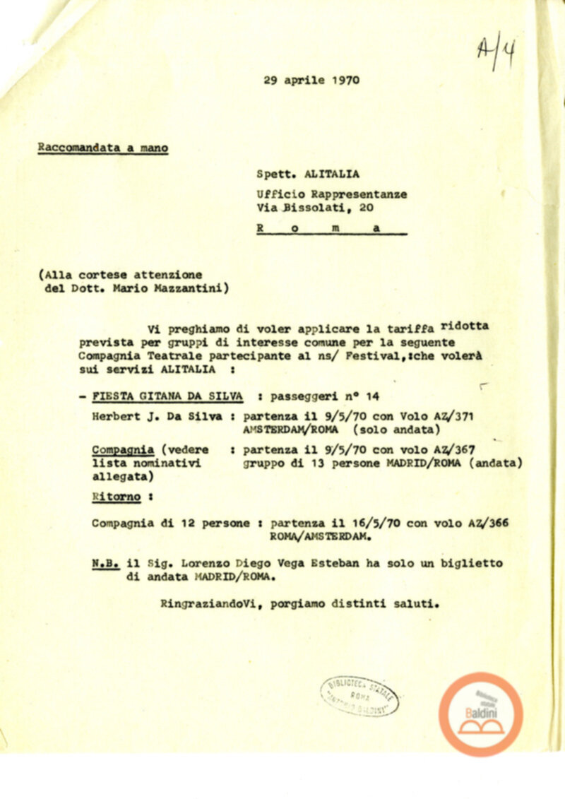 Premio Roma '70 - organizzazione viaggi