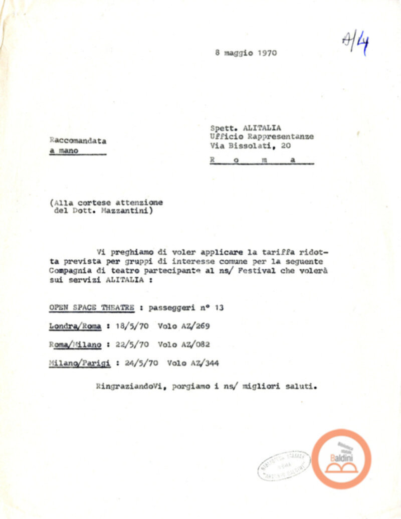 Premio Roma '70 - organizzazione viaggi