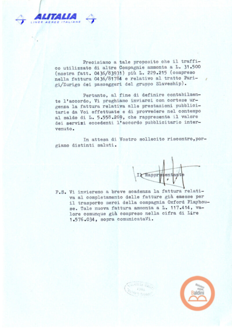 Premio Roma '70 - corrispondenza