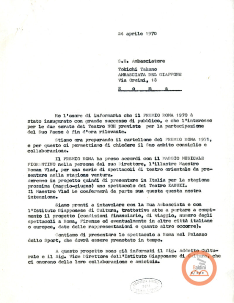 Lettere all'Ambasciata giapponese