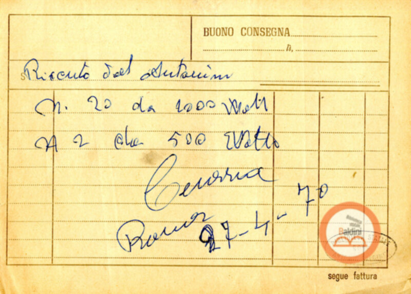 Premio Roma '70 - moduli e appunti