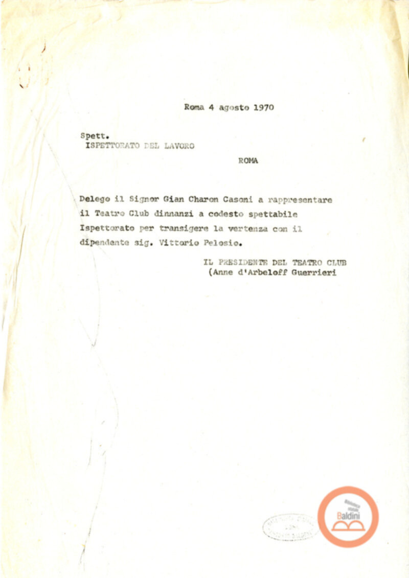 Premio Roma '70 - previdenza e collocamento personale