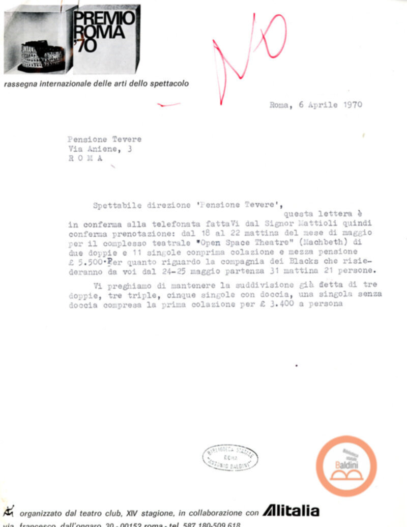 Premio Roma '70 - permanenza degli artisti