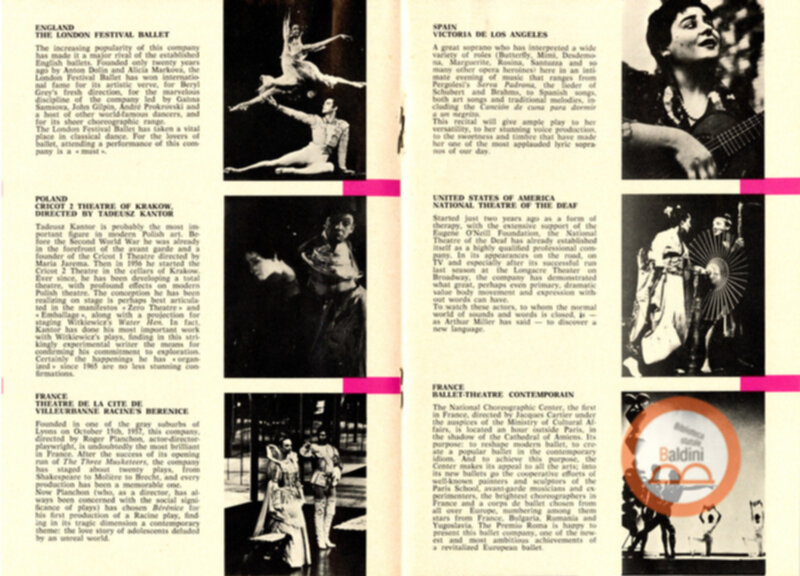 Premio Roma '70 - programma spettacoli