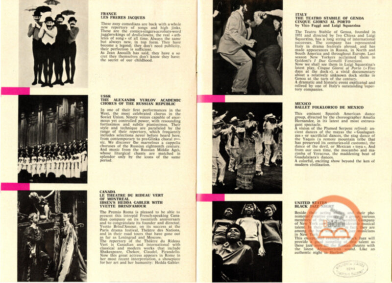 Premio Roma '70 - programma spettacoli