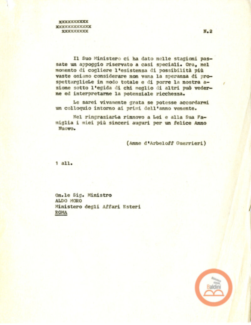 Premio Roma '70 - lettera ad Aldo Moro