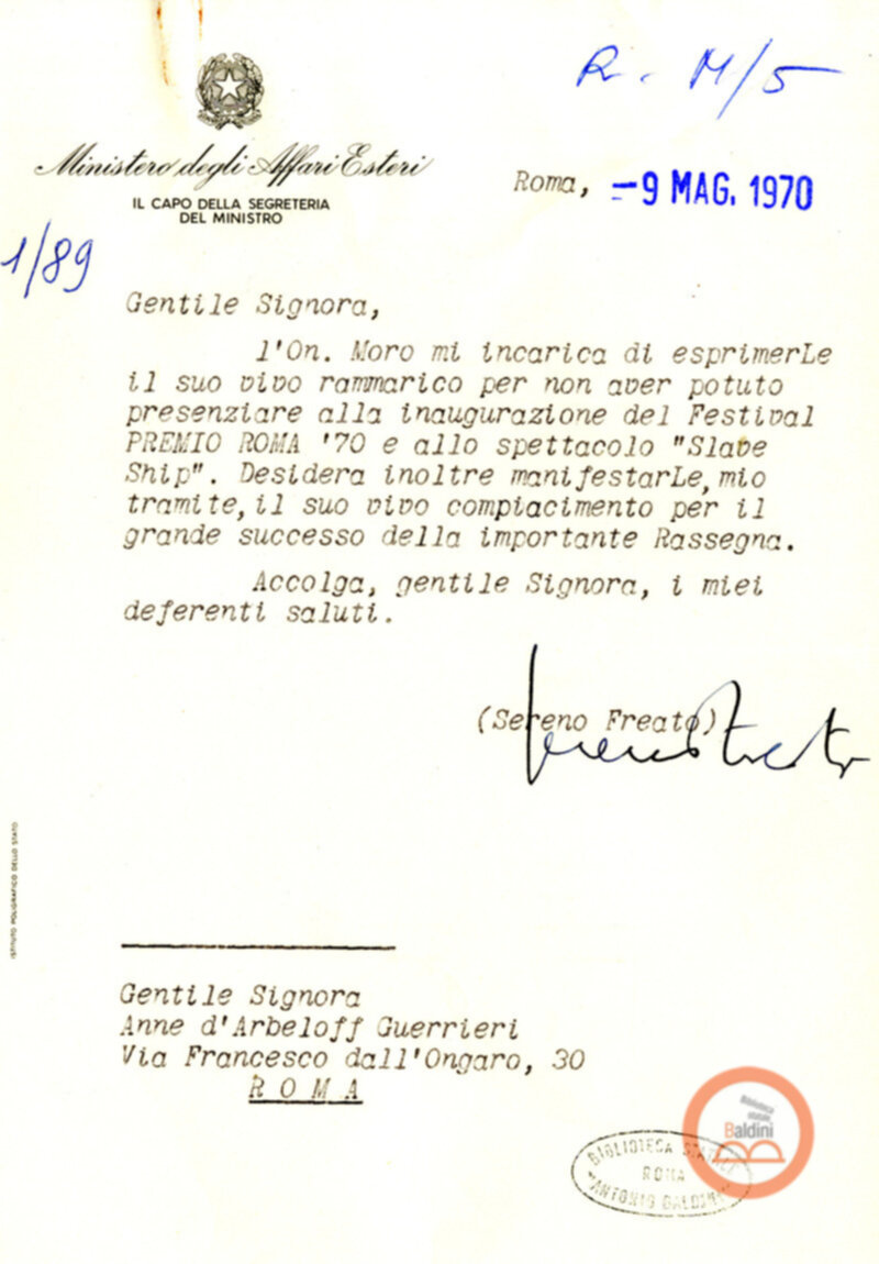 Corrispondenza tra Anne d'Arbeloff e Sereno Freato