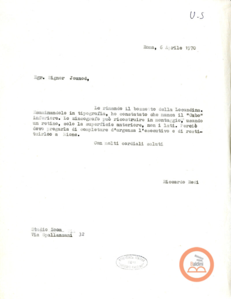 Premio Roma '70 - uffico stampa