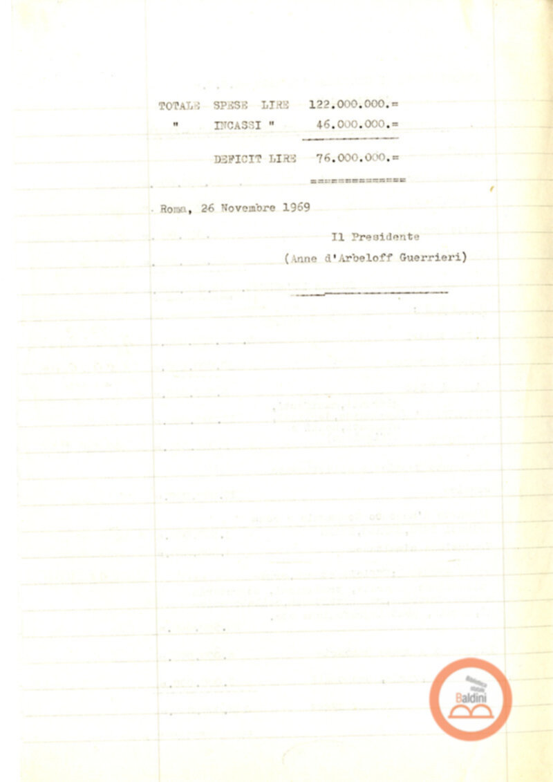 Premio Roma '70 - sovvenzioni ministeriali