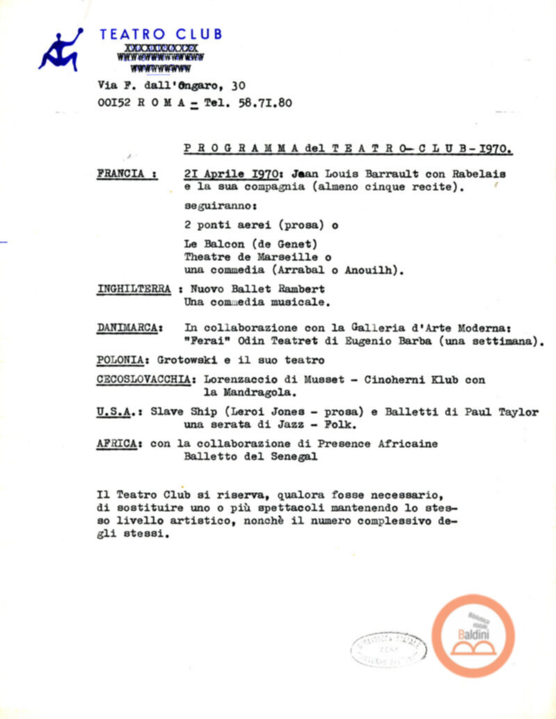 Premio Roma '70 - sovvenzioni ministeriali