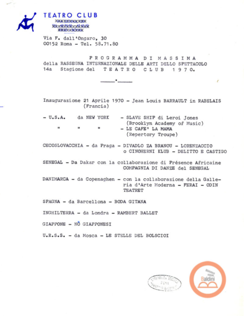 Premio Roma '70 - sovvenzioni ministeriali