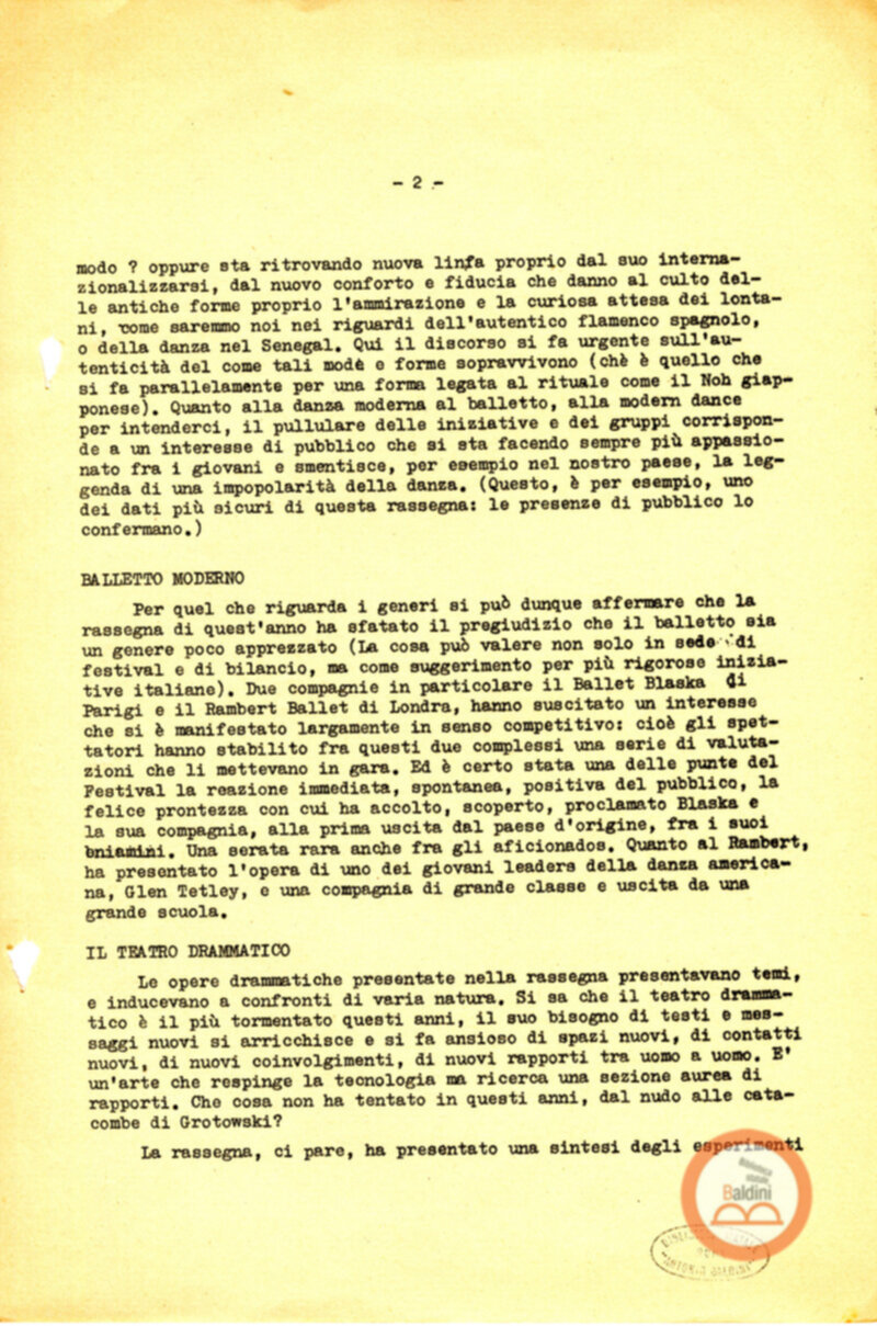 Premio Roma '70 - sovvenzioni ministeriali