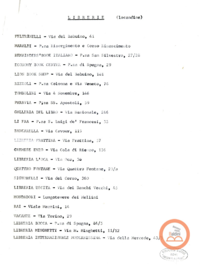 Premio Roma '70 - promozione e pubblicità