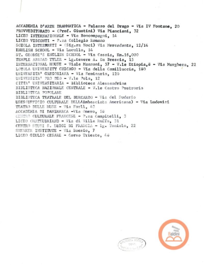 Premio Roma '70 - promozione e pubblicità