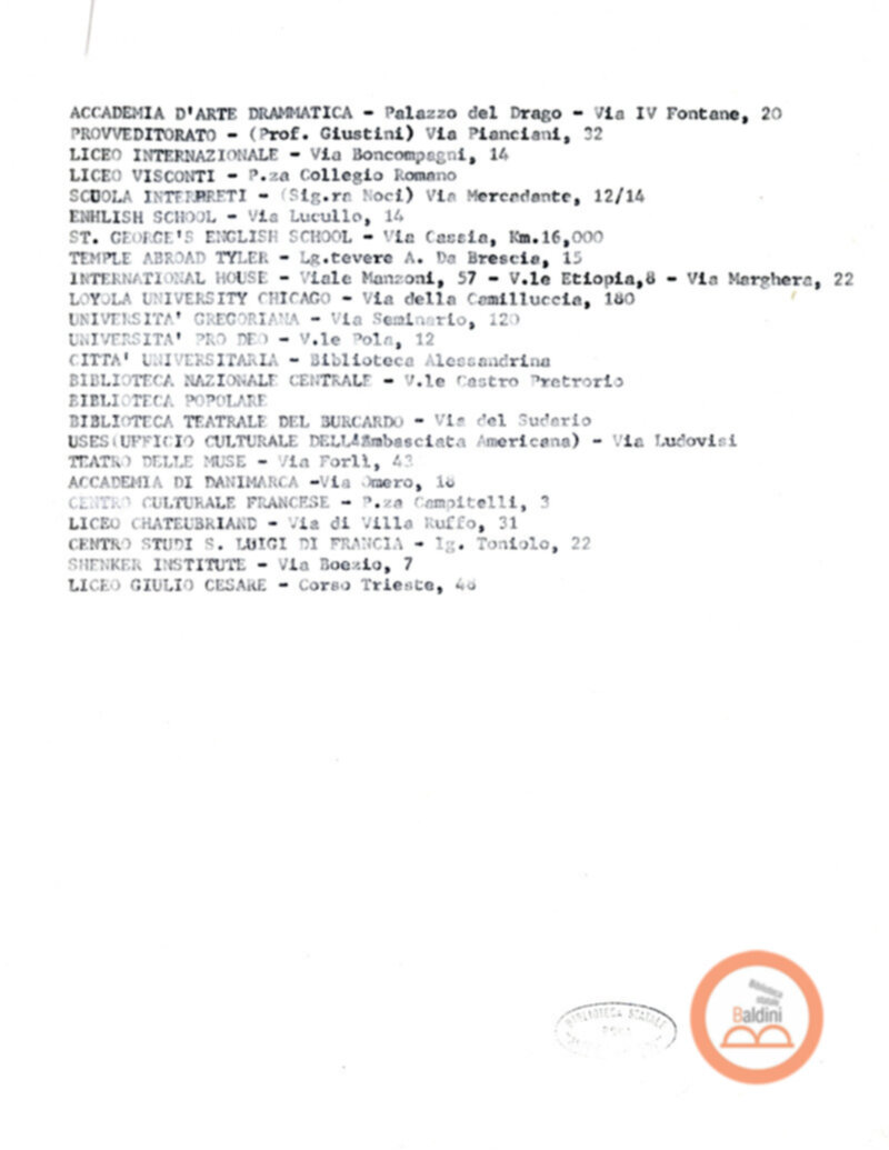 Premio Roma '70 - promozione e pubblicità