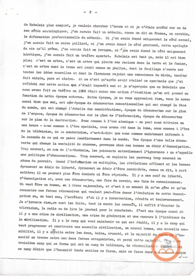 Premio Roma'70" - conferenza di Jean-Louis Barrault