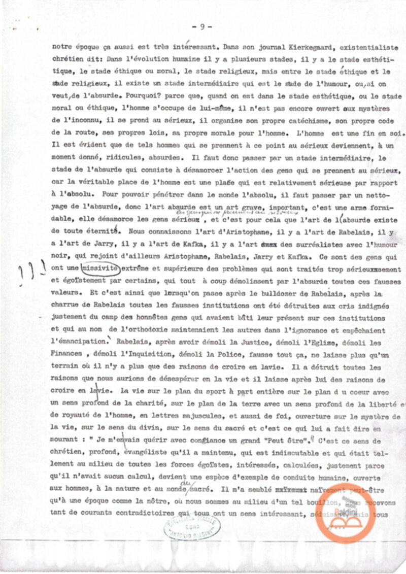 Premio Roma'70" - conferenza di Jean-Louis Barrault