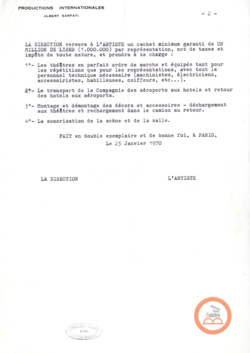 Compagnia di Jean-Louis Barrault - determine contrattuali