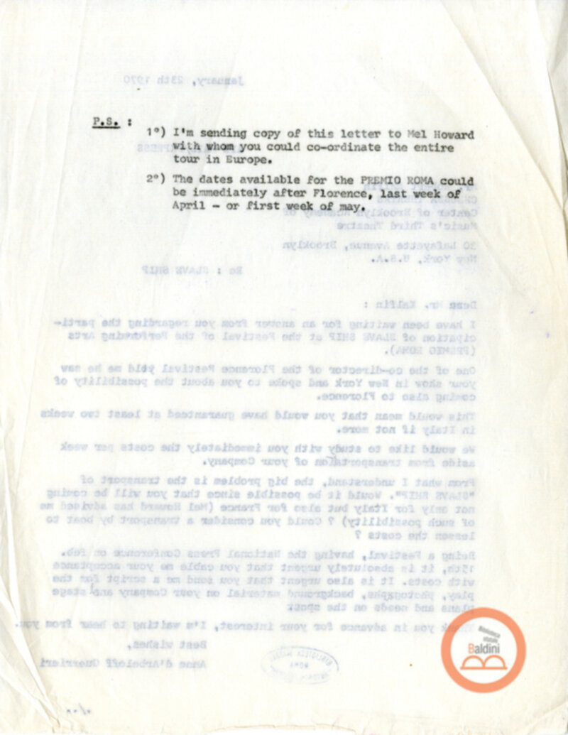 Slaveship. La nave degli schiavi - corrispondenza