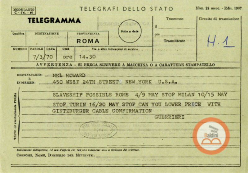 Slaveship. La nave degli schiavi - corrispondenza